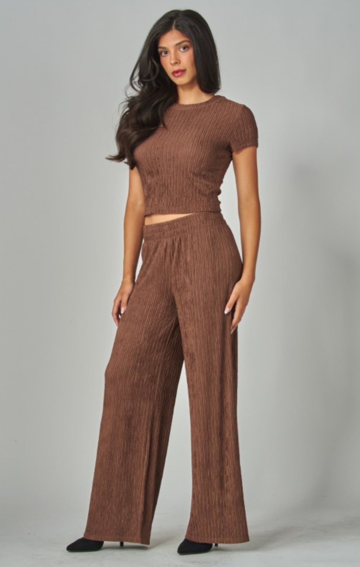Textured pant - brown