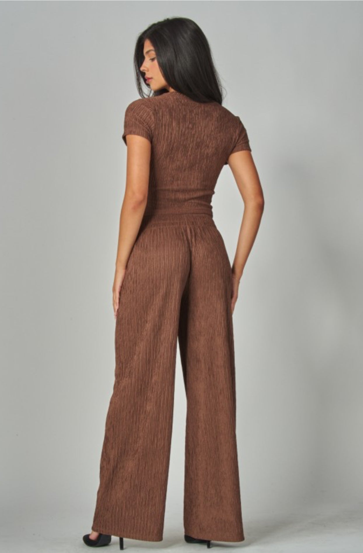 Textured pant - brown