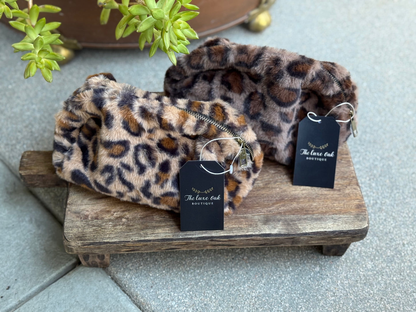 Fur leopard bag